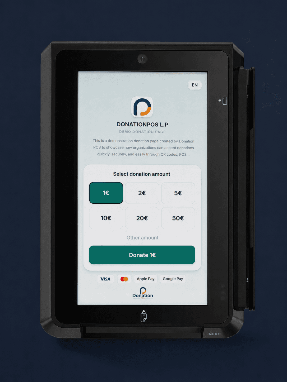 IM30i 4G — donation POS with 4G connectivity for churches
